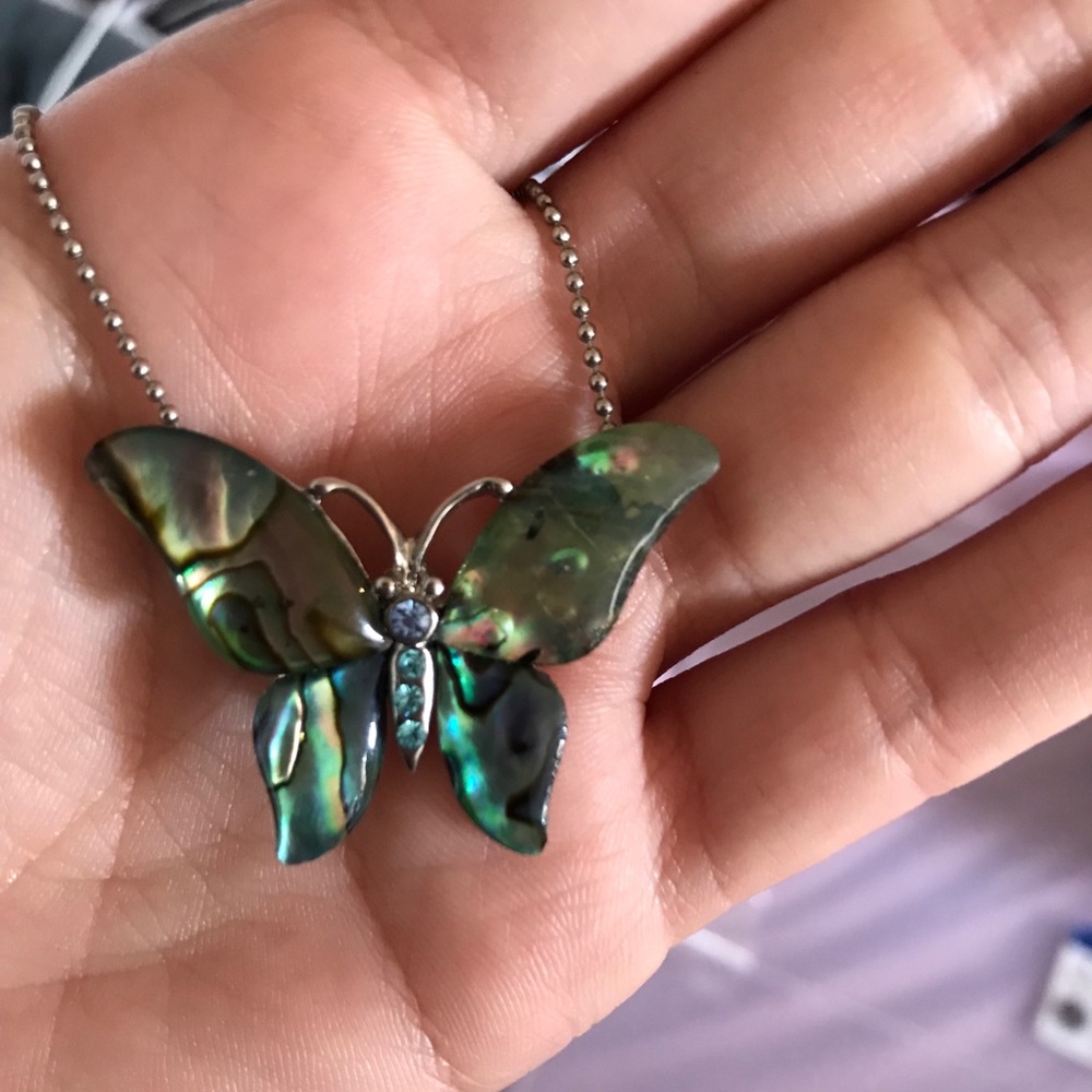 Beautiful butterfly gemstone necklace pendent